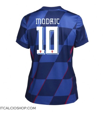 Croazia Luka Modric #10 Seconda Maglia Femmina Europei 2024 Manica Corta